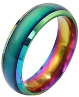 STYLE4 Ring with emotions, rainbow steel, 53 - Ring