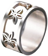 STYLE4 Ring with flowers, silver steel, 59-60 - Ring