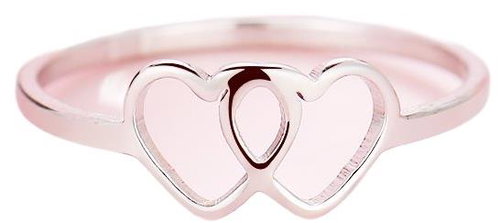 STYLE4 Ring - linked hearts, silver steel, 53 - Ring - Main image