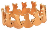 STYLE4 Ring with adjustable size - cats, golden steel - Ring