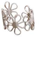STYLE4 Ring with adjustable size - flowers, silver steel - Ring