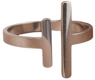 STYLE4 Ring with adjustable size - two lines, silver steel - Ring