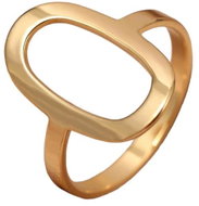 STYLE4 Prsten Oval, zlatá ocel - Ring