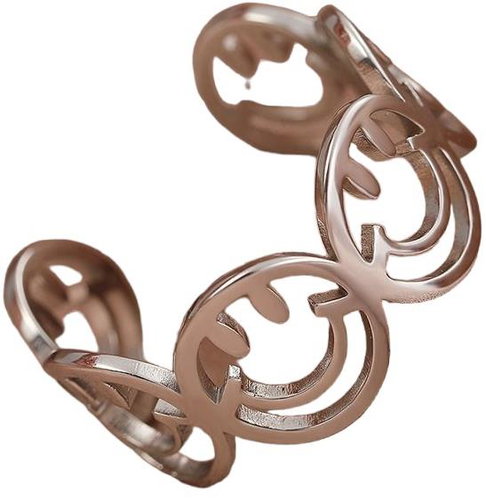 STYLE4 Ring with adjustable size - smileys, silver steel - Ring - Main image