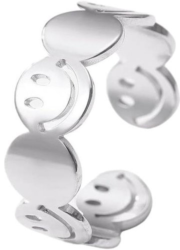 STYLE4 Ring with adjustable size - smileys and wheels, silver steel - Ring - Main image