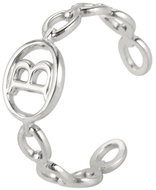 STYLE4 Ring with adjustable size - letter of the alphabet, silver steel, B - Ring