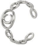 STYLE4 Ring with adjustable size - letter of the alphabet, silver steel, C - Ring