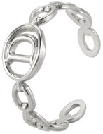 STYLE4 Ring with adjustable size - letter of the alphabet, silver steel, D - Ring