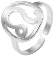 STYLE4 Ring with adjustable size - zodiac sign, silver plated steel, Scorpio - Ring