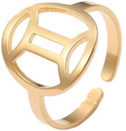 STYLE4 Ring with adjustable size - Zodiac sign, golden steel, Virgo - Ring