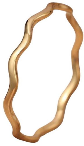 STYLE4 Corrugated ring, golden steel, 53 - Ring - Main image