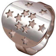 STYLE4 Ring with carved stars, silver steel, 59-60 - Ring