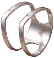 STYLE4 Double ring, silver steel, 53 - Ring