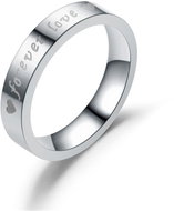 STYLE4 Couples ring (1 piece) - Forever love, silver plated steel, 62 (width 4mm) - Ring