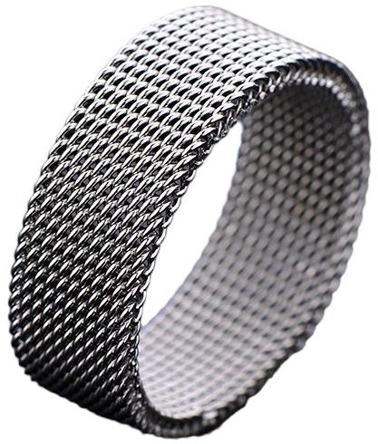 STYLE4 Ring Milan stroke, silver steel, 50 - Ring - Main image