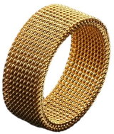 STYLE4 Ring Milan stroke, golden steel, 50 - Ring