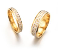 STYLE4 Prsten pro páry (1 kus) - Mi Vida, zlatá + stříbrná ocel - Ring