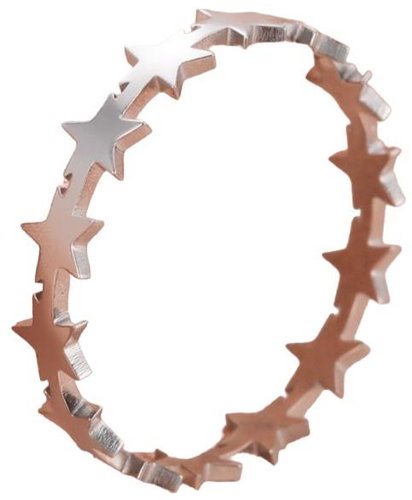 STYLE4 Ring with adjustable size - stars, silver steel - Ring - Main image