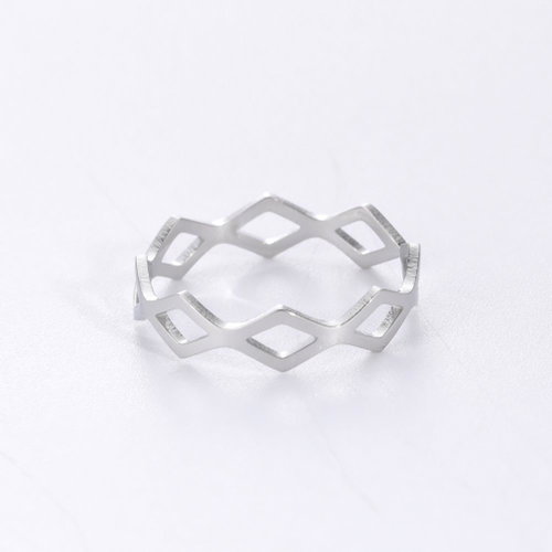 STYLE4 Ring with adjustable size - Valencia, silver steel - Ring - Main image