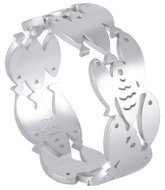 STYLE4 Ring with adjustable size - fish, silver steel - Ring