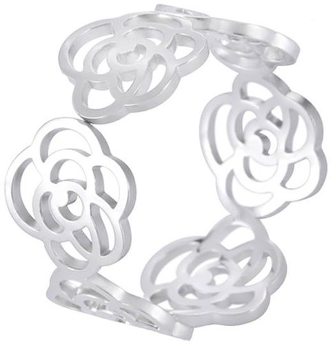 STYLE4 Ring with adjustable size - rose, silver steel - Ring - Main image