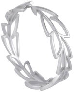 STYLE4 Ring with adjustable size - Seia leaves, silver steel - Ring