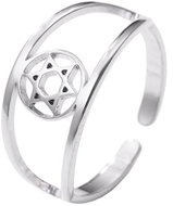 STYLE4 Ring with adjustable size - Jewish star, silver steel - Ring