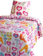 Eurofirany Dětský přehoz na postel 170 cm × 210 cm - Gabby srdíčka - Bed Cover