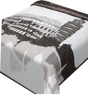 Eurofirany Reversible bedspread 170 cm/210 cm - Roma brown/white - Bed Cover