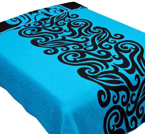 Eurofirany Bedspread 220 cm × 240 cm - No.58 blue/black - Bed Cover - Main image