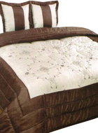 Spandex Luxury satin bedspread 220 cm × 240 cm Zita brown/white - Bed Cover