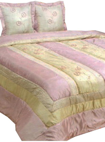 Spandex Luxury satin bedspread 220 cm × 240 cm Anabel pink/cream - Bed Cover - Main image