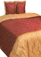 Spandex Luxury satin bedspread 220 cm × 240 cm Dana burgundy/gold - Bed Cover