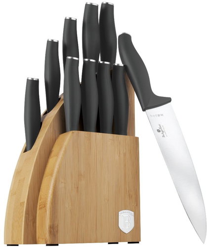 BerlingerHaus Antracit Collection Knife set with stand BAMBOO 10 pcs - Knife Set - Main image