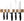 Matte Black Collection Set of knives with magnetic holder made of acacia wood 6 pcs