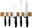 Matte Black Collection Set of knives with magnetic holder made of acacia wood 6 pcs