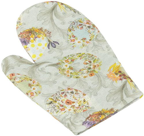 BELLATEX Handkerchief EMA 28 × 18 cm 66/554, egg on grey - Oven Mitt - Main image
