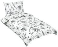 BELLATEX Linen cotton 90/935 hibiscus grey 140 × 200, 70 × 90 - Bed Linen