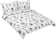 BELLATEX Linen crepe F 80/935 hibiscus grey 1 pcs 180 × 220, 2 pcs 70 × 90 - Bed Linen