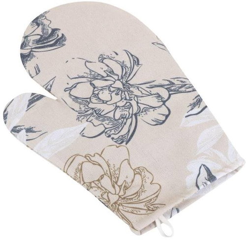 Bellatex s. r. o. Handkerchief Dita 28 × 18cm 66/409 grey-beige flower - Oven Mitt - Main image