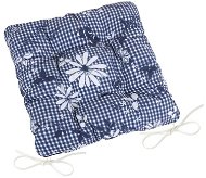 BELLATEX Sedák DITA 41/410 - prošívaný, 40 × 40, modrá kostička s květem - Podsedák na židli