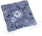 BELLATEX Sedák DITA 41/410 – prešívaný, 40 × 40, modrá kocka s kvetom - Podsedák na stoličku