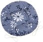 BELLATEX Sedák DITA 62/410 – okrúhly, prešívaný, priem. 40 cm, modrá kocka s kvetom - Podsedák na stoličku