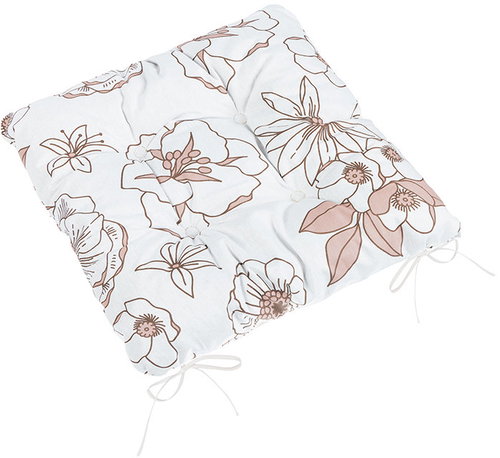 BELLATEX Seat cushion Adela 41/328 quilted 40 × 40 cm salmon flower - Chair Cushion - Main image