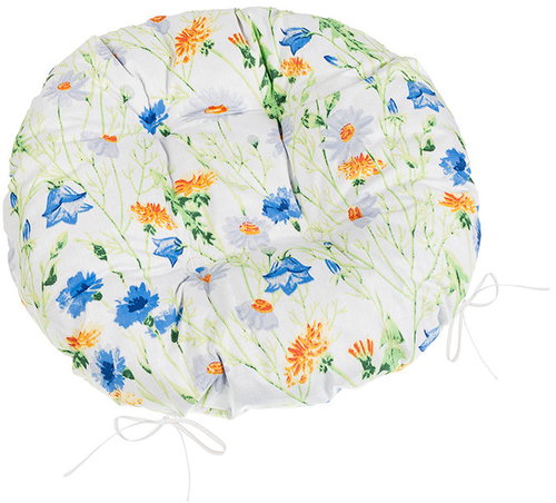 BELLATEX Seat Adéla 62/177 round quilted d.40 cm flower - Chair Cushion - Main image