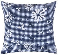 BELLATEX DITA polštářek 45 × 45cm 55/410 - modrá kostička s květem - Polštář