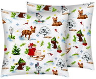 BELLATEX Povlak na polštář 4h set 2 ks Povláček Vánoce 40 × 40 cm 55/CH02 zvířátka v lese - Pillowcase