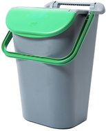 Belli E Forti Sorted waste bin TOWER, stackable, grey, plastic, green lid, 40 l - Rubbish Bin