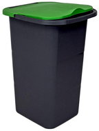 Belli E Forti Sorted waste bin PREMI, grey, plastic, green lid, 24 l - Rubbish Bin