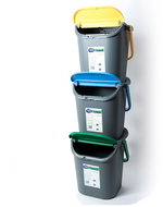 Belli E Forti Sorted waste bins TOWER, stackable, grey, plastic, 3 x 30 l - Rubbish Bin